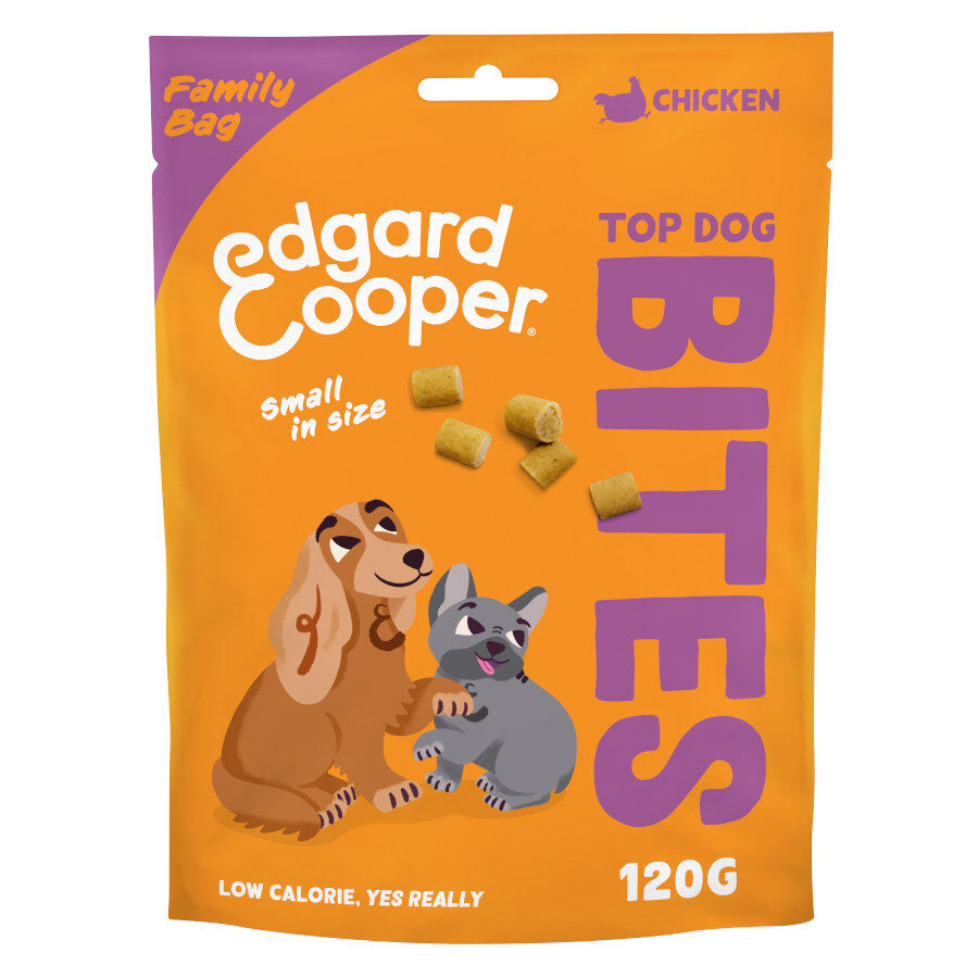 120 g Edgard & Cooper Bocaditos Mini de Pollo snack para perros, , large indicador imagen numero 1